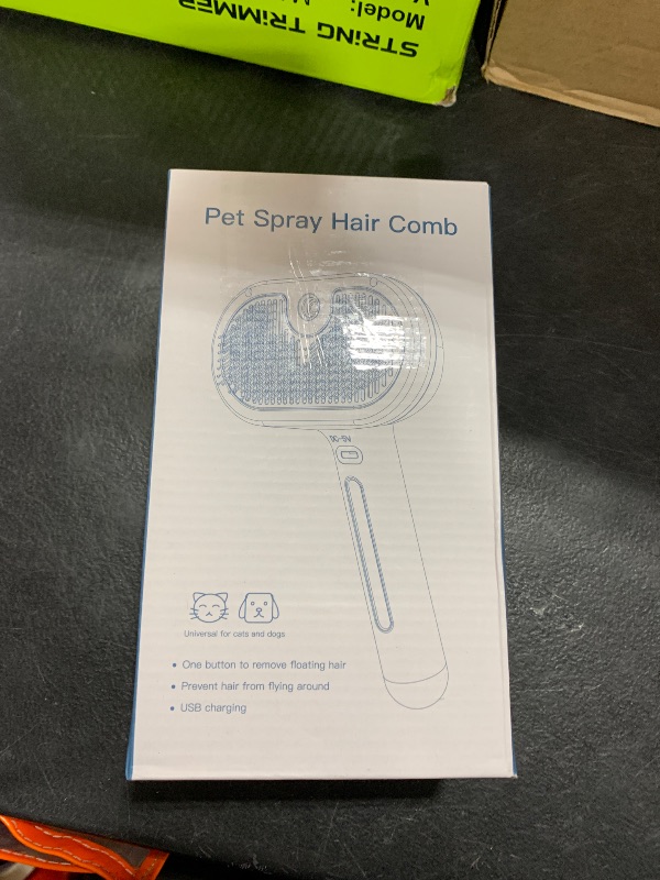 Photo 1 of 3 in 1 Cat Steam Brush, Pet Spray Hair Removal Comb for Shedding & Grooming, Water Brush for Cats Dogs Small Animals Long Short Haired with One-Click Release Button(White)