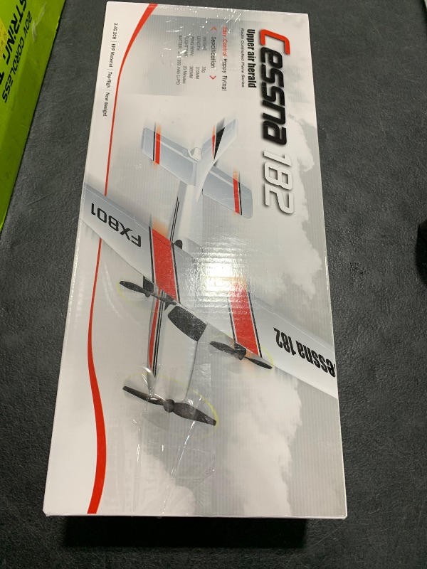 Photo 1 of RC Plane Remote Control Airplane - PLRB Toys 2.4Ghz 2 Channels DIY RC Airplane Radio Control Cessna 182 Aircraft EPP Foam Glider Toys (Two Batteries)