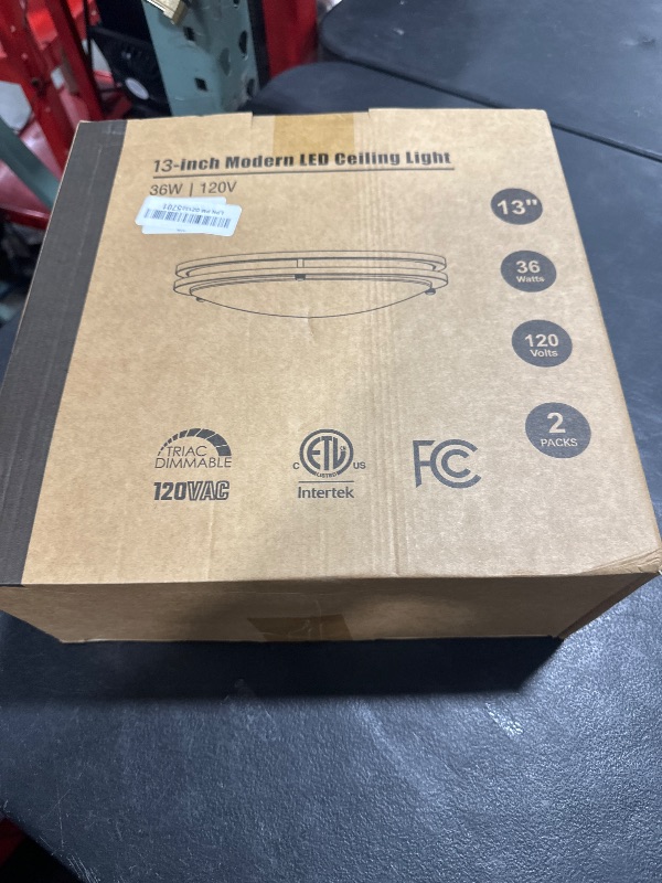 Photo 1 of 36W LED Ceiling Lights for Bedroom Kitchen, 3600lm Super Bright, Dimmable Flush Mount Light Fixtures 6500K/5000K/4000K/3000K/2700K Adjusted Modern Lamps 2PACK, 13 Inch, Nickle