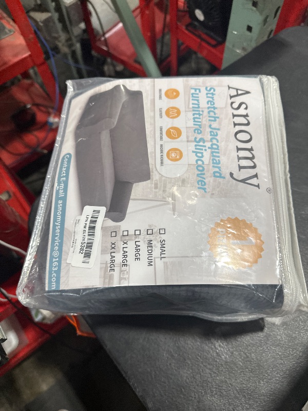 Photo 1 of Asnomy Couch Covers for 3 Cushion Couch Stretch Sofa Covers Slipcovers, Pet Protector Furniture Covers for Dogs Cats Spandex Jacquard Fabric Small Checks?X-Large?Gray?