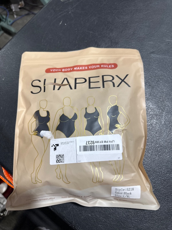 Photo 1 of SHAPERX Women's Shapewear Bodysuit Tummy Control Body Shaper Seamless Sculpting Snatched Waist Body Suit,SZ5218-2-Black-L/XL