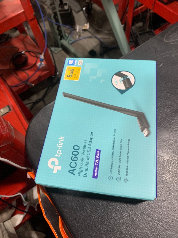 Photo 1 of TP-Link AC600 USB WiFi Adapter for PC (Archer T2U Plus)- Wireless Network Adapter for Desktop with 2.4GHz, 5GHz High Gain Dual Band 5dBi Antenna, Supports Win11/10/8.1/8/7/XP, Mac OS 10.9-10.14, Black