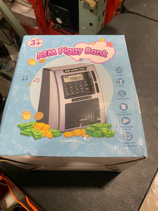 Photo 1 of Fishboy Talking ATM Piggy Bank for Kids with Dual Debit Cards, Power-Off Memory, Auto-Opening Drawer for Real Money for Boys, Onekey Shutdown, Bill Feeder, Coin Recognition, Balance Calculator Machine