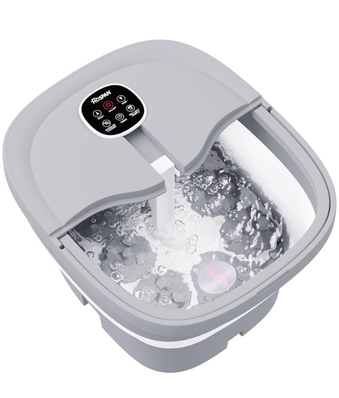 Photo 1 of HOSPAN Collapsible Foot Spa Electric Rotary Massage, Foot Bath with Heat, Bubble, Remote, and 24 Motorized Shiatsu Massage Balls. Pedicure Foot Spa for Feet Stress Relief - FS02A
