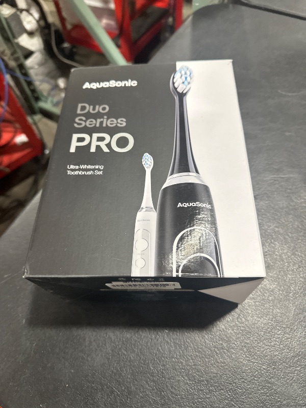 Photo 1 of Aquasonic Duo Series PRO – Ultra-Whitening Electric Toothbrush Set – 5 Modes & Smart Timers – Premium Travel Cases & 10 Proflex Brush Heads – ADA Accepted Toothbrushes