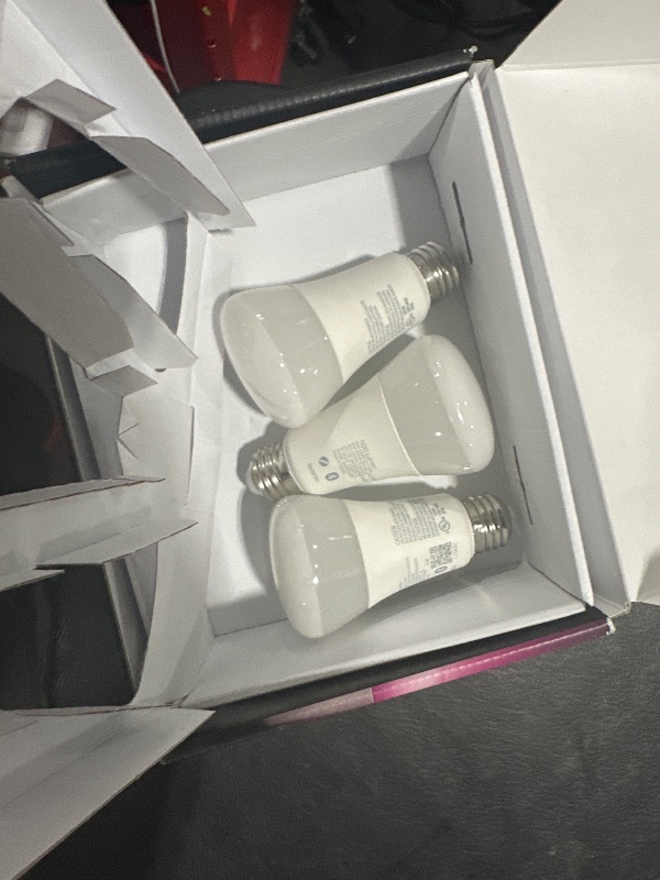 Photo 1 of Philips Hue Smart Light Starter Kit - Includes (1) Bridge and (4) 75W A19 E26 LED Smart White and Color Ambiance Bulbs - Control with App - Compatible with Alexa, Google Assistant, and Apple HomeKit