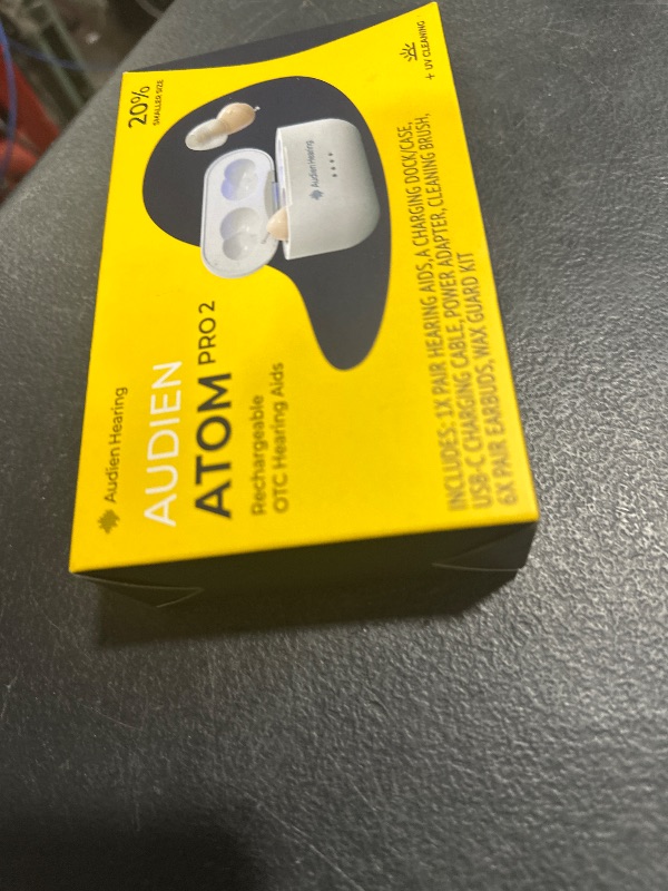 Photo 1 of Audien ATOM PRO 2 Wireless Rechargeable OTC Hearing Aid, Premium Comfort Design and Nearly Invisible