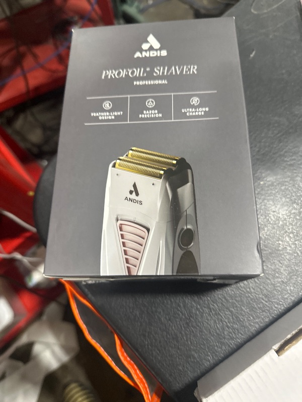 Photo 1 of Andis TS-1 17235 Pro Foil Lithium Titanium Foil Shaver, Cord/Cordless, Smooth Shaving Cordless Shaver with Charger, Gray