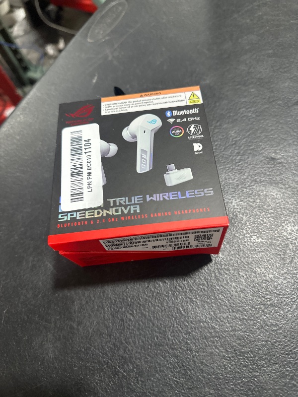 Photo 1 of ASUS ROG Cetra True Wireless Gaming Headphones (2.4 GHz & Bluetooth 5.3, ROG SpeedNova, 24-bit 96 kHz Audio, Bone-Conduction AI Microphones, Adaptive ANC, 46-Hour Battery Life)- Moonlight White