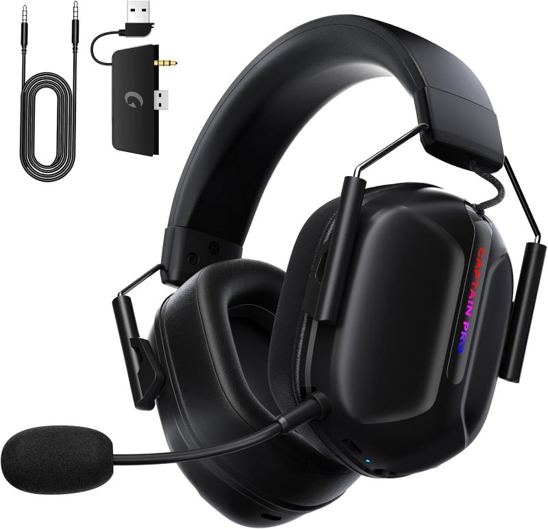 Photo 1 of RYR Wireless Gaming Headset for Xbox Series X|S, Xbox One, PC, PS5/4, Mac, Mobile, Switch, 3D Surround Sound, Bluetooth 5.3, 60H Battery, Gaming Headphones with Detachable Noise Canceling Mic-Black