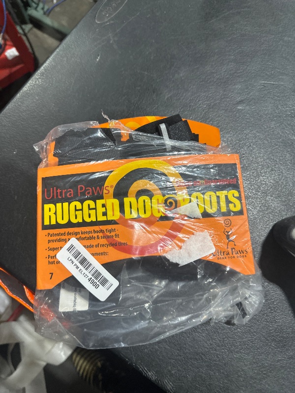 Photo 1 of Ultra Paws Rugged Dog Boots and Paw Protectors for Small, Medium and Large Dogs Black (Size 7)