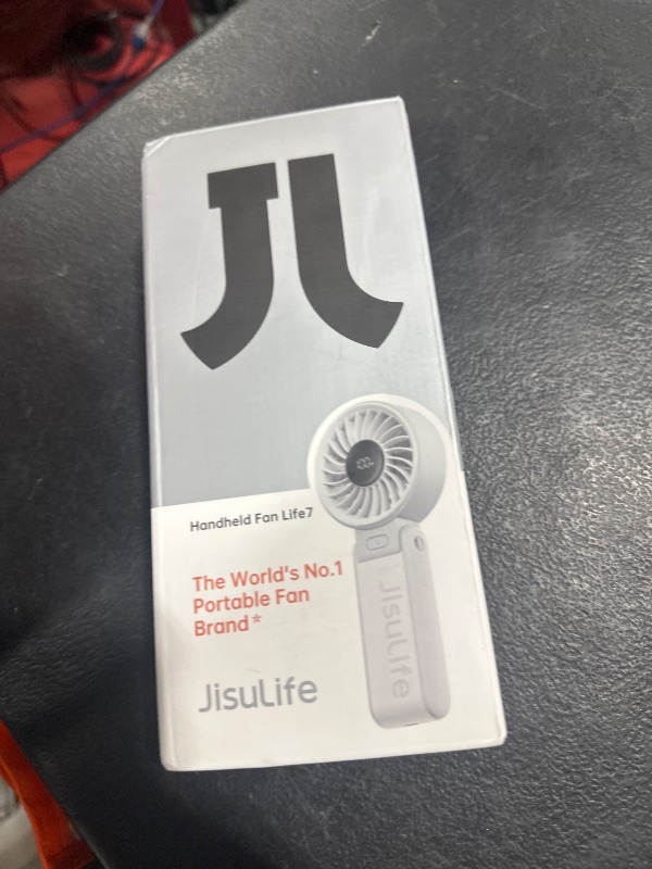 Photo 1 of JISULIFE Handheld Fan Life7 – Ultimate Flexibility: High-Power Motor, LED Display, 19.5 Hrs Cooling, 5000mAh Rechargeable, 5-Speed, Foldable Design, 3-IN-1 Portable Fan for Travel Cruise Beach(Black)