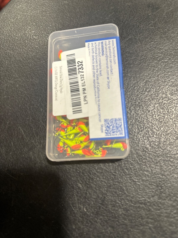 Photo 1 of Temorah Shad Darts Jig Heads (Orange/Chartreuse, 1/16 OZ 50PCS)
