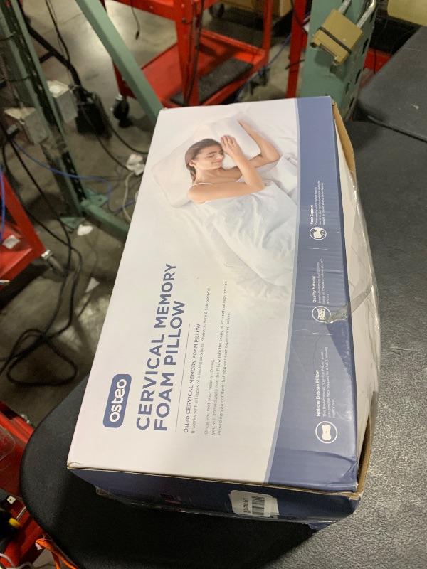 Photo 1 of Osteo Cervical Pillow for Neck Pain Relief, Hollow Design Odorless Memory Foam Pillows with Cooling Case, Adjustable Orthopedic Bed Pillow for Sleeping, Support for Side Back Sleepers