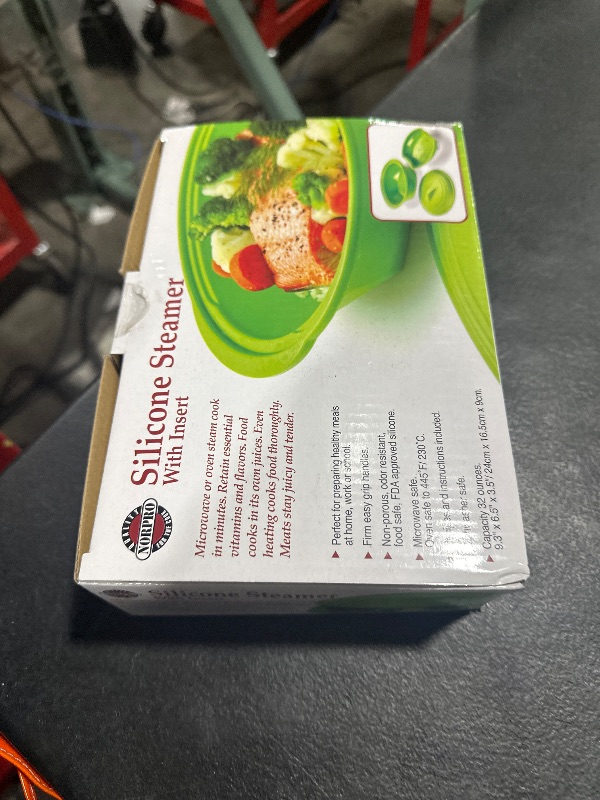 Photo 1 of Norpro Silicone Steamer with Insert, Green, 1 Count (Pack of 1)
