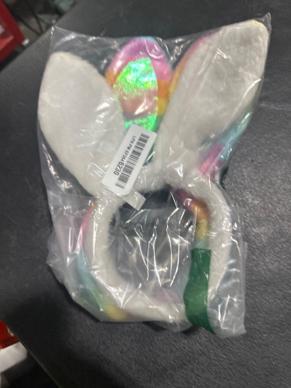 Photo 1 of Jing xin 2PCS Sequin Bunny Ears Headbands White Rabbit Ears Headband Easter Bunny Hat for Women Girls Party Costume Accessories(Golden/Silver)