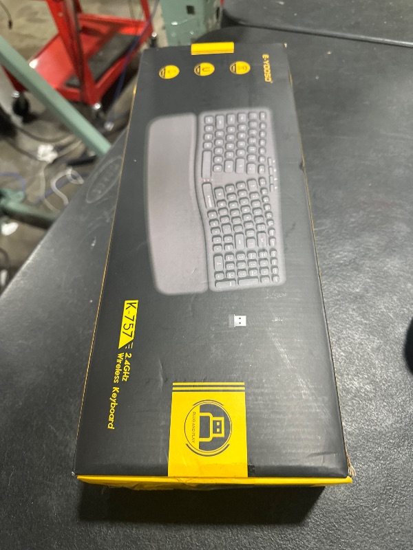 Photo 1 of E-YOOSO Ergonomic Wireless Keyboard, Computer Keyboard with Detachable Wrist Rest, Split Design, Multimedia Hotkeys, 2.4GHz Ergo Cordless Keyboard for Laptop, PC, Mac, Windows