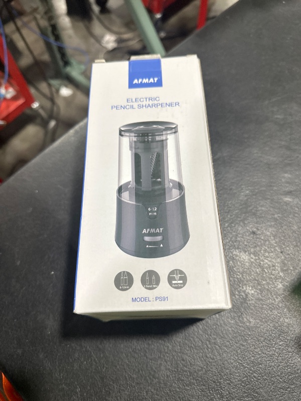 Photo 1 of AFMAT Electric Pencil Sharpener, Pencil Sharpener for Colored Pencils, Auto Stop, Super Sharp & Fast, Electric Pencil Sharpener Plug in for 6-12mm No.2/Colored Pencils/Office/Home-Gray