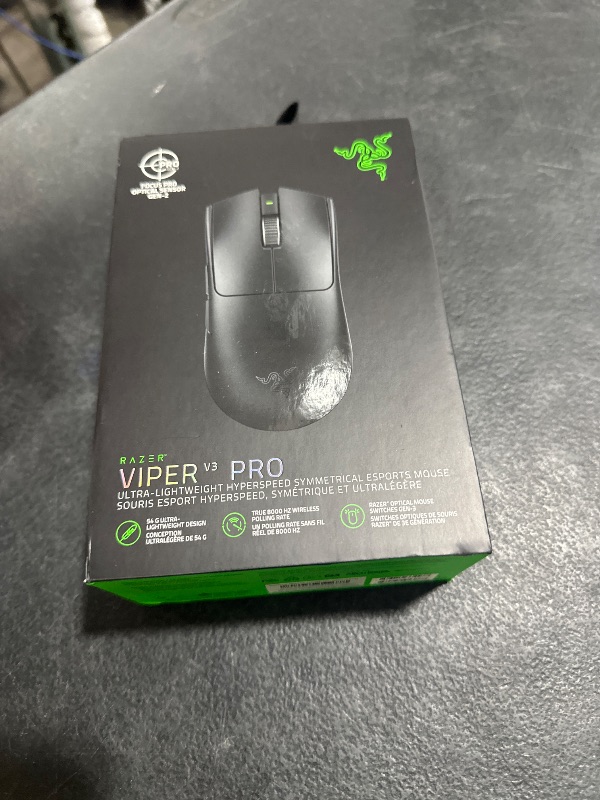 Photo 1 of Razer Viper V3 Pro Wireless Esports Gaming Mouse: Symmetrical - 54g Lightweight - 8K Polling - 35K DPI Optical Sensor - Gen3 Optical Switches - 8 Programmable Buttons - 95 Hr Battery - Black