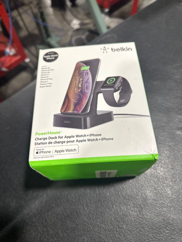 Photo 1 of Belkin Magnetic 2-in-1 Lightning Charging Dock for Apple iPhone and Apple Watch - Black
