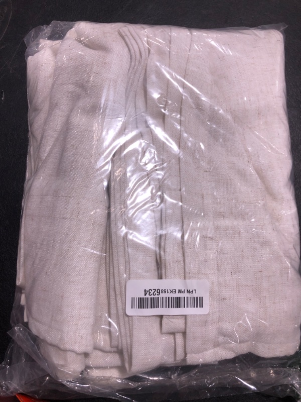 Photo 1 of Back Tab Linen Curtains 96 inches Long 2 Panels Set for Living Room Sliding Glass Door Ivory Cream Semi Sheer Curtains Light Filtering Canvas Cloth Linen Drapes 96 inch Floor to Ceiling Length