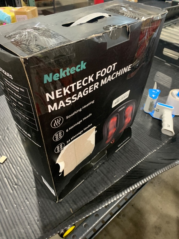 Photo 1 of Nekteck Foot Massager with Heat, Shiatsu Heated Electric Kneading Foot Massager Machine for Plantar Fasciitis, Built-in Infrared Heat Function and Power Cord (Black)