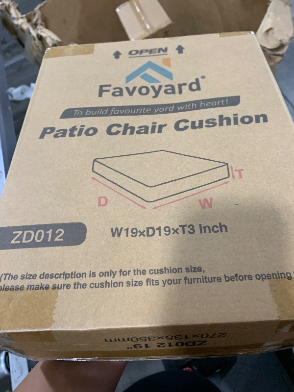 Photo 1 of Favoyard Outdoor Chair Cushion 19 x 19 x 3 Inch Rainproof & 3-Year Fade Resistant Patio Furniture Cushions with Removable Cover and Adjustable Ties for Garden Sofa Couch Pads Set of 2, Red