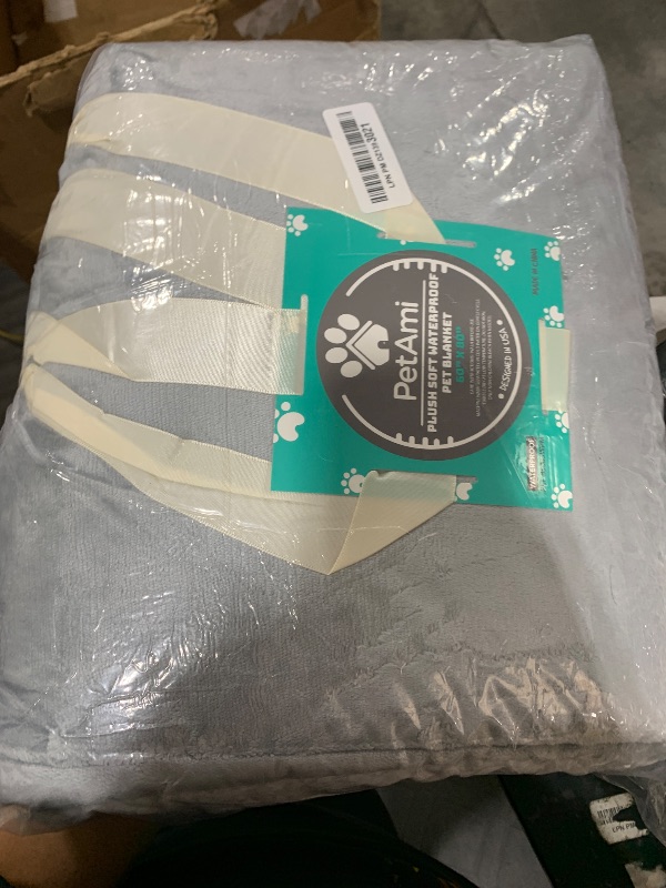 Photo 1 of PetAmi Waterproof Dog Blanket for Medium Large XL Dog Puppy Cat Throw for Couch Cover Leakproof Protection, Sherpa Fleece, Reversible Soft Washable 80x60 Light Gray