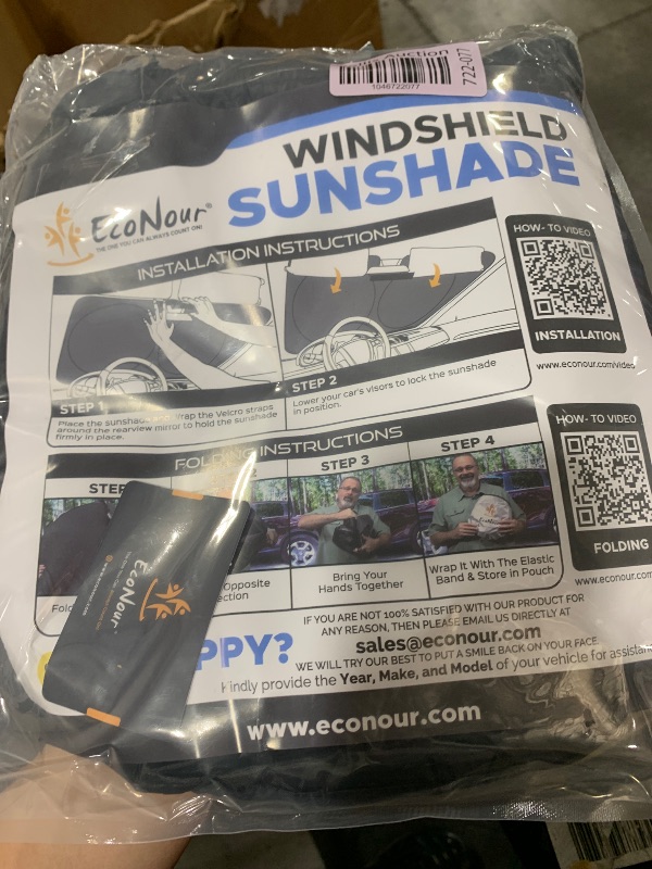 Photo 1 of EcoNour Patented Design for Car Windshield Sun Shade | Blocks 99% Heat and Keep Interior Cool | Fits Cars, SUV, Truck | Automotive Sun Screen,Visor and Summer Vehicle Accessories | Medium (64x32)