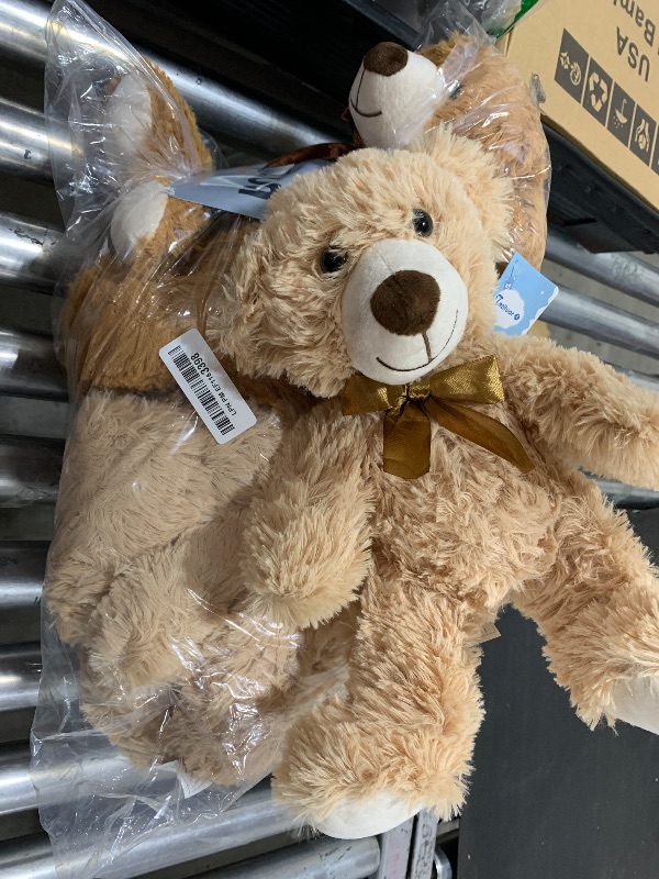 Photo 1 of Tezituor Teddy Bear Stuffed Animal Bulk 8 Packs, 14in Small Bulk Teddy Bear Plush, Teddy Bears Centerpiece for Baby Shower, Stuffed Bears Gift for Kids, Christmas, Valentines, Light Brown/Dark Brown