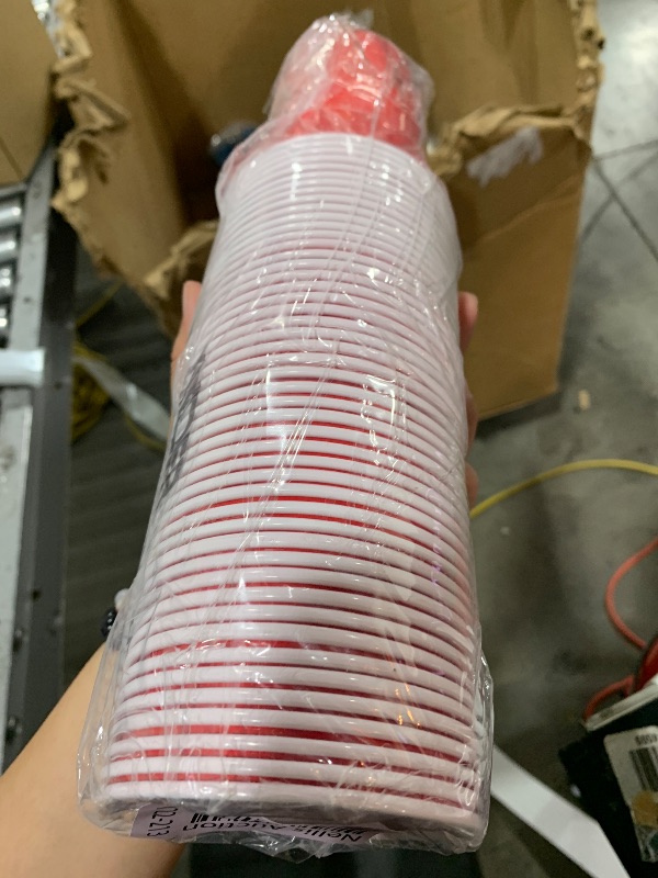 Photo 1 of Yinder 48 Pcs Disposable Graduation Party Plastic Cups, 16 oz Graduation Decorations 2025 Grad Stadium Cups, Hot Cold Drinks for Graduation Party Graduation Favors (Red and Black)
