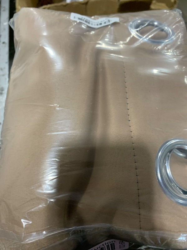 Photo 1 of NICETOWN Cold Reducing 100% Blackout Curtains for Bedroom, Thermal Insulated & Noise Reduction Drapes with Same Color Liner for Dining Room, Tan, 1 Pair, W52 x L84