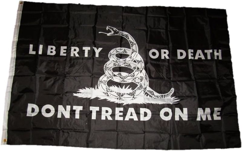 Photo 1 of Black Liberty or Death Don't Tread On Me Flag 4'x6' ft banner Grommets