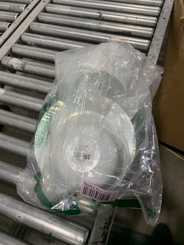 Photo 1 of Trendables™ 60 - Pack Combo Premium Trend White Disposable Plastic Plates, Food Grade Plastic Dinner Plates Includes: 20 x 10.25" Dinner Plates - 20 x 8" Salad - 20 x 24 oz. Salad/Soup Bowls