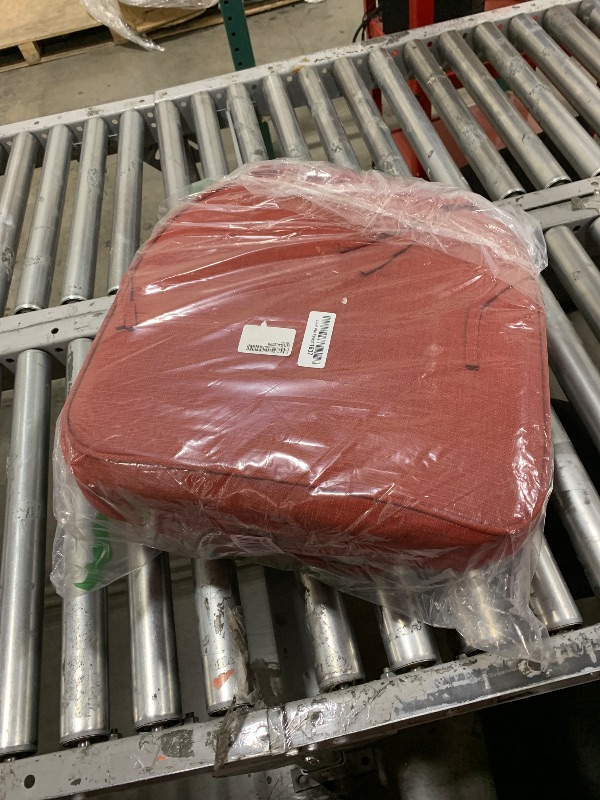 Photo 1 of SUNROX Gel Memory Foam Chair Cushions, FadeShield Water-, Stain-Resistant Durable Reversible Seat Cushion Pads with Ties for Indoor/Outdoor Kitchen Dining Office 17"x16" Set of 6, Burgundy