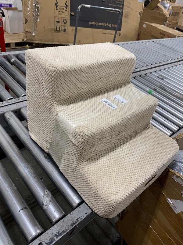 Photo 1 of Dog Stairs for Small Dogs & Cats, 3-Step Non-Slip Pet Steps for Couch Sofa and Chair, Beige, 13.6" H