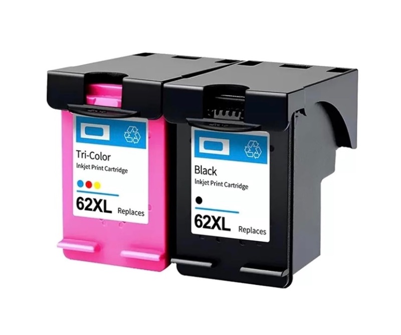Photo 1 of Ink Cartridge 62 62XL Compatible for Envy 5640 5660 7640 5540 5544 5545 5546 5548 Compatible for Officejet 5740 5741 5742 5743(2pk - BK Tri Color)
