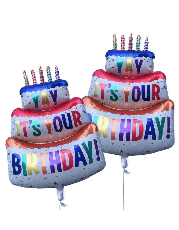 Photo 1 of Happy Birthday Balloon Big 39" Foil Inflated Mylar Balloons Large Self-inflating Happy Bday Delivery Ballon Party Decoration Inflatable Ballons Supplies YAY