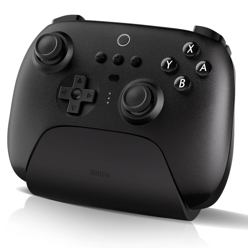 Photo 1 of 8Bitdo Ultimate Bluetooth Controller with Charging Dock for Switch/Switch 2, Steam Deck & PC Windows, 2.4G Wireless Pro Gamepad with Back Buttons, Hall Joystick, Motion Controls and Turbo Function (Black)
