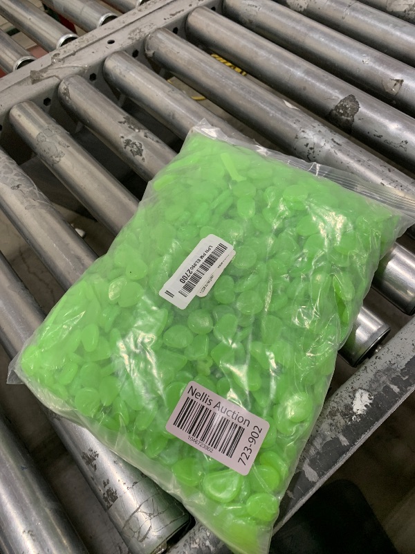 Photo 1 of 1100Pcs Glow Stones Pebbles Glow in The Dark Garden Pebbles for Walkways and Decor (Green)