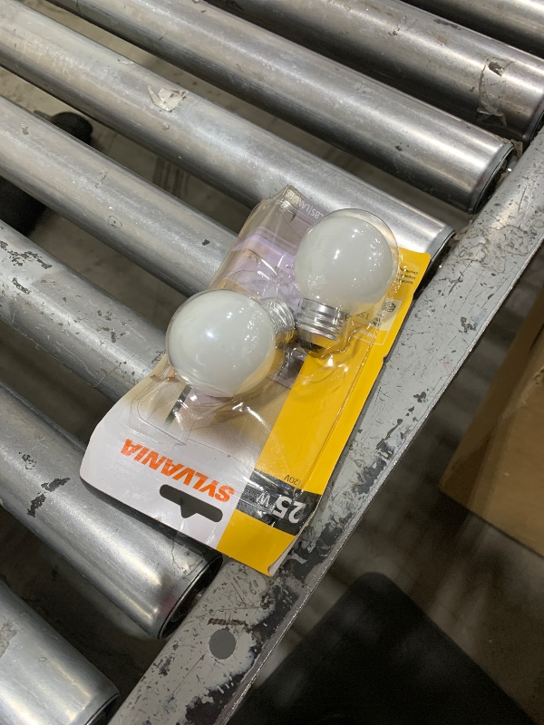 Photo 1 of Sylvania Incandescent 25W G16.5 Globe Light Bulb, E26 Medium Base, 2850K Warm White Frosted Finish, 2 Count (Pack of 1)