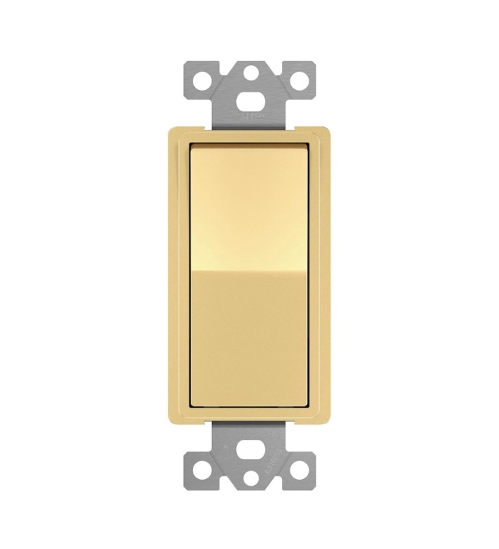 Photo 1 of ENERLITES 4-Way Decorator Light Switch, Four Way Paddle Rocker Switch, Gloss Finish, Ground Wire Lead Attached, Residential/Commercial Grade, 15A 120V/277V, UL Listed, 94150-GD, Gold