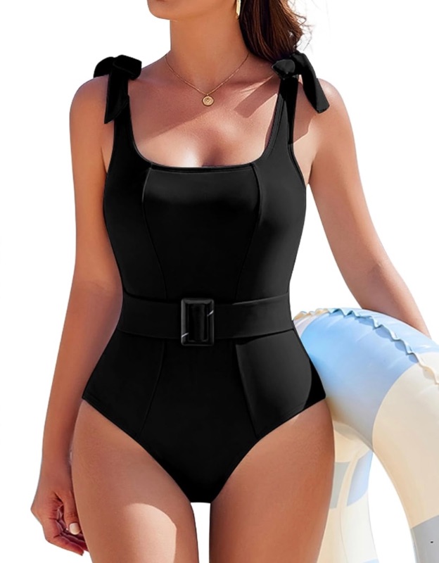 Photo 1 of AI'MAGE Women's One Piece Swimsuit 2025 Tummy Control Swimsuits Slimming Bathing Suits Belted Swim Suit Swimwear