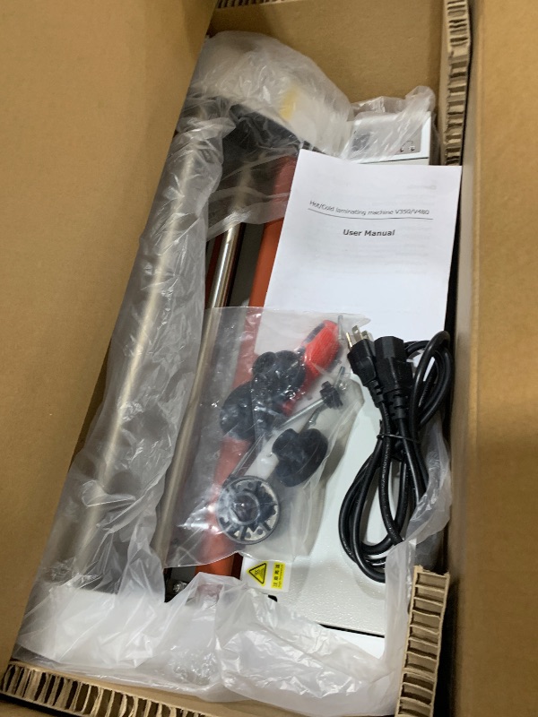 Photo 1 of Generic 350mm Laminator Machine, Cold Hot Roller Laminating Machine, Single- & Double-Sided Thermal Laminator for Paper Card Wood Veneer PVC Foil, Digital Display, Safety Protection (V350), 6333-350