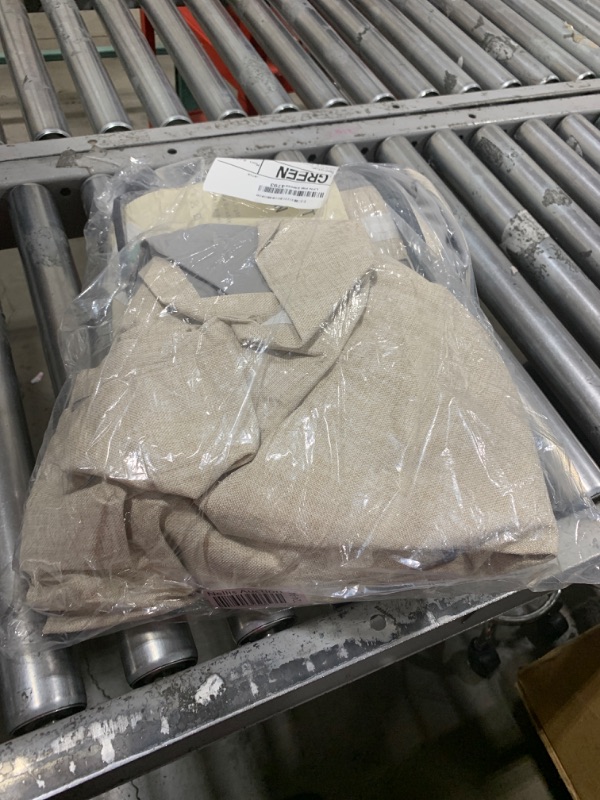 Photo 1 of 100% Blackout Shield Linen Blackout Curtains for Bedroom 96 Inches Long, Back Tab/Rod Pocket Living Room Drapes, Thermal Insulated Blackout Curtains 2 Panels Set, 50" W x 96" L, Oatmeal