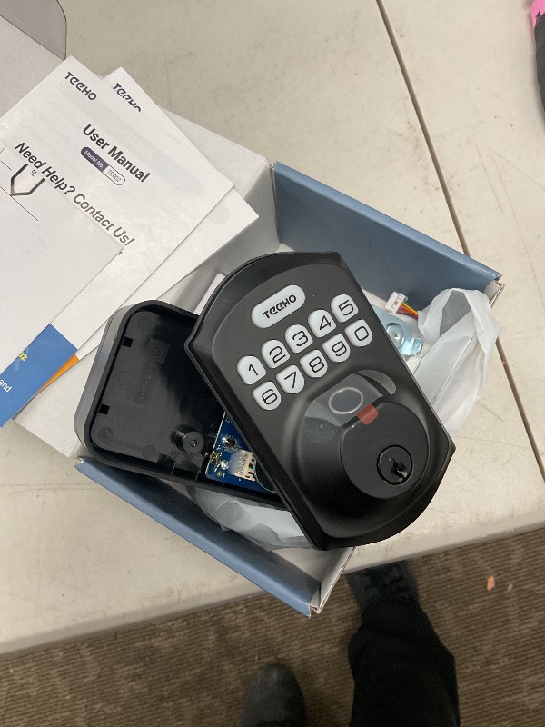 Photo 1 of TEEHO TE002 Fingerprint Door Lock - Keyless Entry Door Lock - Electronic Keypad Deadbolt - Smart Locks for Front Door - Auto Lock - Easy Installation - Satin Nickel