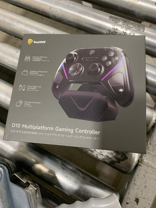 Photo 1 of EasySMX D10 Wireless Gaming Controller – TMR Joysticks, Dual-Mode Triggers, Mechanical Keys, 1000Hz Polling, RGB – Bluetooth Gamepad for PC/Switch/Switch 2/iOS/Android TV with Charging Dock