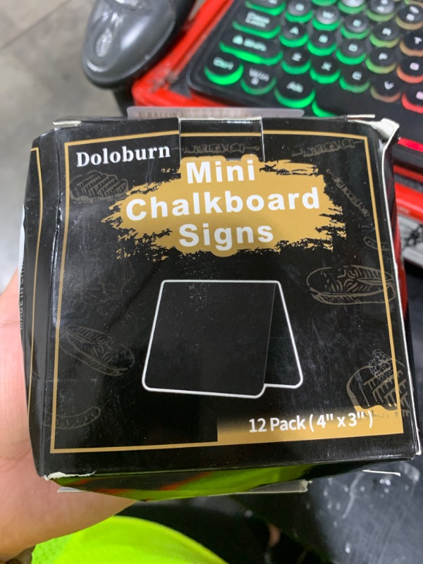 Photo 1 of 12 Pack 4"x3"Mini Chalkboard Signs for Chalk Sign for Food - Party - Buffet - Table Sign Chalkboard - Wedding - Bakery - Small