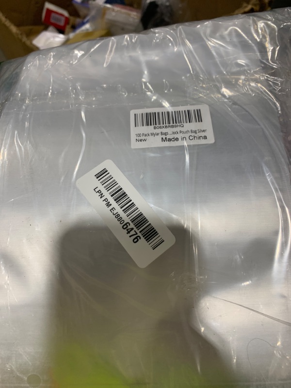 Photo 1 of 100 Pack Mylar Bags for Food Storage 7 x 10 Inch Smell Proof Bags Resealable Aluminum Foil Packaging Pouch Bag Silver