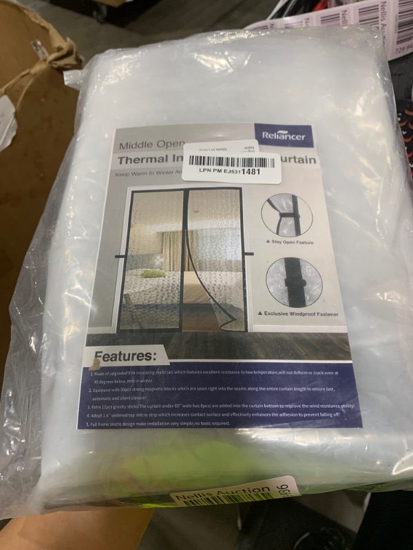 Photo 1 of RELIANCER Magnetic Thermal Insulated Door Curtain,Waterproof EVA Door Cover,Fit Doors Size Up to 60"x80",Temperature Protection Insulated Doorway Curtain Partition,Patio Self-Closing Doors Net Screen